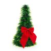 Umelý vianočný strom na stôl - zelený - 2 červené mašle - 26 cm