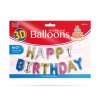 3D Narodeninový &amp;quot;Happy Birthday&amp;quot; balón - viacfarebný - 18 cm