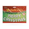 3D Vianočný &amp;quot;Merry Christmas&amp;quot; balón - strieborný