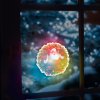 Vianočná RGB LED dekorácia - samolepiaca - veniec