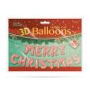 3D Vianočný &amp;amp;amp;quot;Merry Christmas&amp;amp;amp;quot; balón - ružové zlato