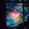 Valentínska RGB LED dekorácia - samolepiaca - srdce