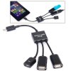 3 v 1 Micro USB HUB DVOJITÝ USB 2.0 OTG ADAPTÉR