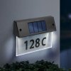 Solárne osvetlenie čísla domu - priehľadné plexi - studená biela LED - 18 x 20 cm