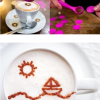 Lyžička na zdobenie kávy a palaciniek - so 16 ozdobnými vzormi