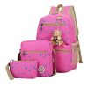 Súprava školskej tašky 3 ks (Batoh, bočná taška, peračník) ružová