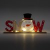 Vianočná LED ozdoba na policu - snehuliak - 24 x 4 x 11 cm