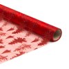 Vianočný behúň na stôl - červený / červený - 180 x 28 cm