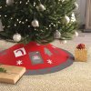 Obrus pod vianočný strom - 97 cm - polyester - sivý / červený