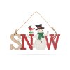 Vianočná dekorácia z dreva - snehuliak - s vešiakom - 17 x 9 cm