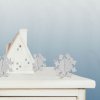 Vianočná dekorácia na stôl - snehová vločka  - strieborný - 7 x 7 cm - 5 ks / balenie