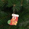 Ozdoba na vianočný strom -  mikulášska čižma - zavesitelná - 9 x 10 cm