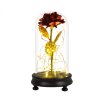 Zlatá LED ruža v skle, v darčekovej krabičke