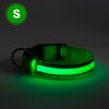 LED obojok - s akumulátorom  - veľkosť S - zelená