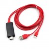 HDMI kábel pre zrkadlenie obrazovky iPhone Červený