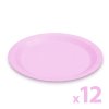 Sada papierových tanierov - ružová - 23 cm - 12 ks / balenie