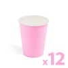 Papierový pohár - ružový - 2,5 dl - 12 ks / balenie