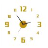 Moderné kreatívne nástenné hodiny - arabské číslice - zlaté - 450x450 mm