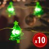 LED sveteľná reťaz - vianočný strom - 10 LED - 1,2 metrov - teplá biela - 2 x AA