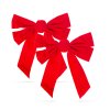 Vianočná ozdoba - zamat, červená mašľa - 33 x 25 cm - 2 ks / balenie