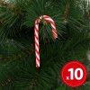 Vianočné dekoračné lízatko - 9,2 cm - červená / biela - 10 ks / balenie