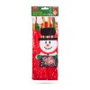 Vianočný držiak fliaš so stuhou - snehuliak - polyester - 32 x 12,5 cm
