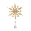 Ozdoba na špic vianočného stromu - snehová vločka - 22 x 15 cm - zlatá