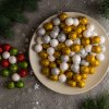 Vianočná ozdobná guľa - trblietavé, polyfoamové guličky  - 20 mm - 2 druhy - 17 g / balenie