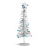 Trblietavý, kovový vianočný strom - 28 cm - strieborný