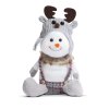 Vianočný snehuliak - s čiapkou so sobími ušami - 30 x 20 x 14 cm