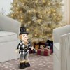 Vianočný luskáčik - stojaci - 47 cm - polyester - čierny