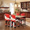 Vianočná dekorácia na stoličku sada - manželka mikuláša - 50 x 55 cm - biela/červená