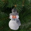 Ozdoba na vianočný strom - polyestrový snehuliak - 10 cm - 4 ks / balenie