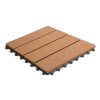 WPC podlahová krytina - 4 lamely - 30 x 30 cm - svetlohnedá, drevený vzor - 11 ks / balenie