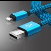 Extra odolná Lightning iPhone rýchlonabíjačka a dátový USB kábel 1 m - Modrá