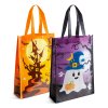 Halloweenska darčeková taška - oranžová / fialová - 30 x 40 x 10 cm