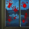 Sada halloweenskych nálepok na okno - krvavé ruky - 8 častí