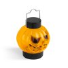 Halloweenska RGB LED lampa - zavesiteľná tekvica - oranžová / čierna - na batérie