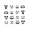 Sada halloweenskych fóliových nálepok - čierne tekvicové tváre - 16 ks / balenie