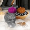 Halloweenska dekoračná sada - pavúk, lebka, 2 ks tekvíc - glitrové