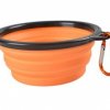 Prenosná miska na kŕmenie a napájanie pre psov z latexu (350 ml) Oranžová