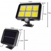 Solárna vonkajšia LED lampa s externými solárnymi panelmi, 120 LED, IP67 vodotesná