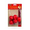 Vianočná dekorácia - červené ovocie - 6 cm - 5 ks / balenie