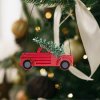 Vianočná dekorácia - zavesiteľné autíčko - 10 x 7 cm - 4 ks / balenie