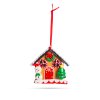 Vianočná magnetická dekorácia - 2 v 1 - medovníkový domček so snehuliakom - 85 x 75 mm