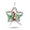 Vianočná dekorácia - zavesiteľná - strieborná hviezda - 10 cm