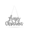 Vianočný dekorácia - &amp;quot;Merry Christmas&amp;quot; nápis - 20 x 12 cm - strieborná