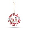 Vianočná dekorácia - drevo, červený snehuliak - 10 cm