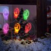 Vianočná LED sveteľná reťaz - gélová nálepka do okna - 6 LED - 2 x AA