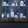 Vianočná dekorácia do okna - zimná krajina - 37,5 x 27 cm